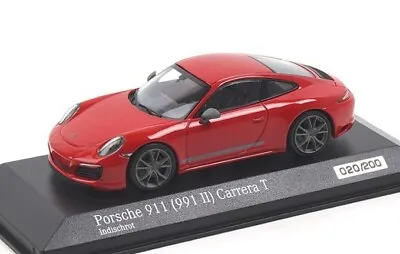 1:43 MINICHAMPS 2019 PORSCHE 911 (991 II) Carrera T Guards Red Car.tima CUSTOM • $69.99