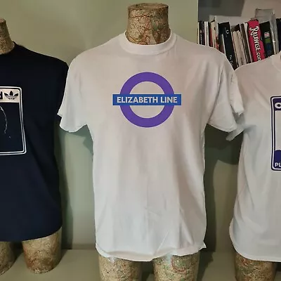 Elizabeth Line Jubilee T-Shirt Mens Unisex Top White Crossrail  • £12.99