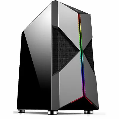 Fortrek Holt Mid Tower ATX Gaming Computer PC Case Full Acrylic Side Black • $79