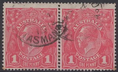 Australia KGV 1d Red SW Reddish Pink Pair Used • $7.99