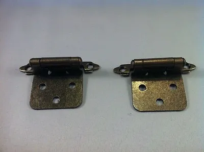 Antique Brass 2-1/8  Self Closing Flush Mount Cabinet Hinges • $1.50