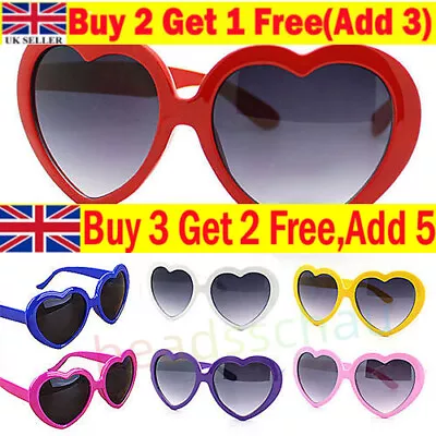 Women Ladies·Love Heart Shape-Sunglasses Cool Fun Dress Party Festival Glasses • £0.99