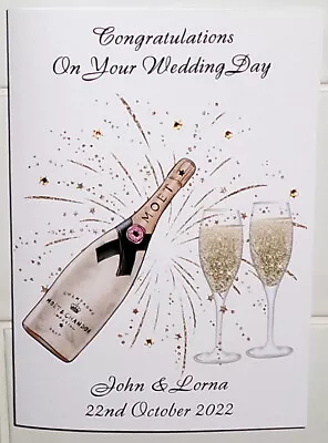 Handmade Personalised Congratulations Wedding Day Card  • £2.69