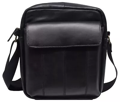 Mens Crossbody Bag Genuine Leather Man Shoulder Handbag For IPad Tablets Travel • $25.99