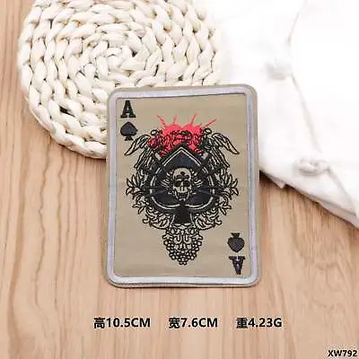 Skull Ace Of Spades Poker Gambling Rockabilly Biker Rock Iron On Patch  2480 • $3.79
