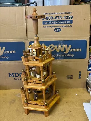Vintage 3-Tier Windmill Carousel Pyramid  German Style Wooden Parts • $40