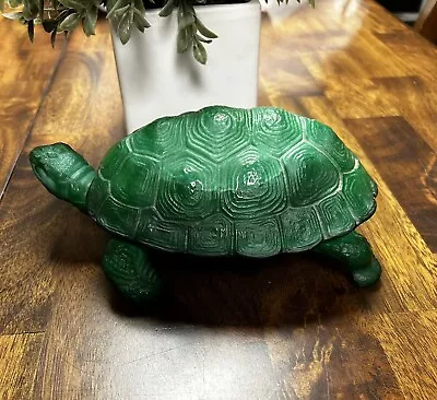 Curt Schlevogt Mid Century Czech Bohemian Green Malachite Art Glass Turtle. • $195