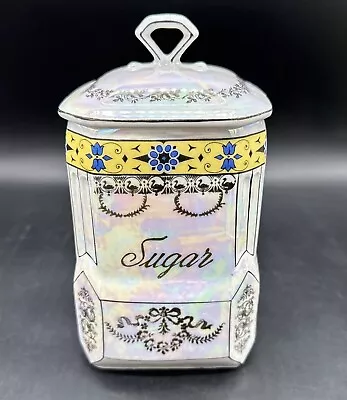 Vintage Victoria Czechoslovakia Sugar Container Luster Ware • $15