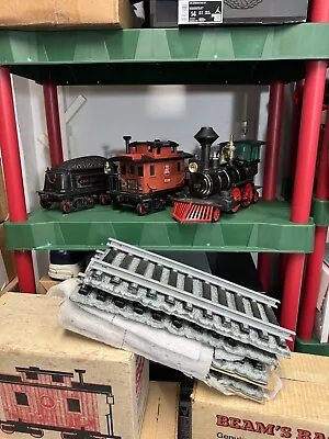 Vintage Jim Beam Decanter Train Set - 3 Cars And 3 New Track Pieces-EMPTY • $100