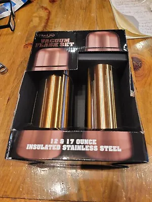 Insulated Stainless Steel Vacuum Flask Set 12 And 17 Ounce. Copper Color • $19.99