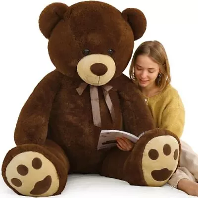 Big Teddy Bear 5ft Fluffy Life Size Giant Stuffed Bear Baby Dark Brown 5 Feet • $148.09