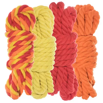 Twisted 3 Strand Natural Cotton Rope 40 And 100 Foot Kits In 1/4 In. And 1/2 In. • $13.39