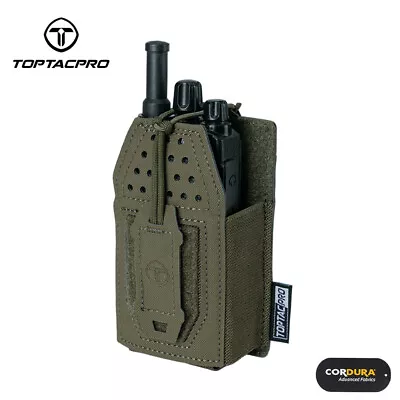 TOPTACPRO Tactical Mini Radio Pouch MOLLE Mag Pouch Walkie-talkie Multi Function • $16.73