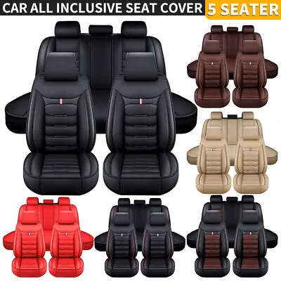 Leatherette Front Car Seat Covers Full Set Cushion Protector Universal 4 Season • $49.99
