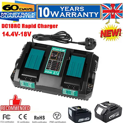 Fast Battery Charger 14.4V-18V 3A DC18RC For Makita BL1830 BL1840 BL1850 BL1860  • £21.79