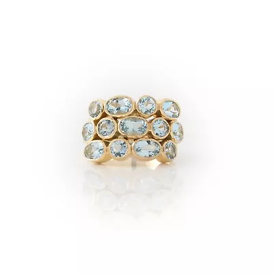 $3650 • Buy Temple St. Clair Multi Aquamarine Ring 18K Yellow Gold