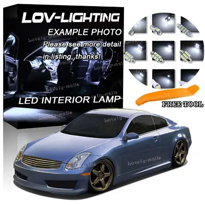Pure White Light Bulb SMD Interior LED Package Kit For  Infiniti G35 Coupe 03-07 • $11.29