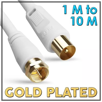 $5.95 • Buy Coax Cable PAL Male To F-Type Flylead Aerial Cord TV Antenna Lead 1m 3m 5m 10m