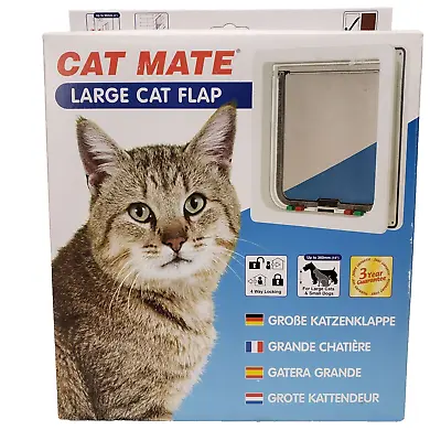 Cat Mate 4-Way Large Locking Cat Door With Magnetic Catch And Rigid Flap - White • $25.85