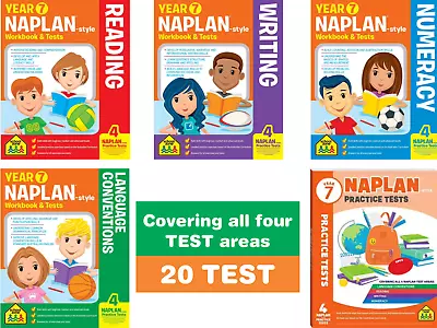 YEAR 5 NAPLAN BOOK SETS All SUBJECTS 5 BOOKS-  20 TEST  (VALUE BUY)   • $61.95