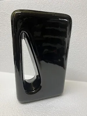 RARE Black Haeger Rectangle Floral Vase Abstract Style With Original Tags • $58.65