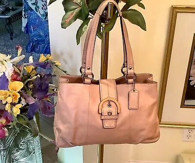 Coach SOHO East West Leather Carryall Satchel Tote Bag F18751 Blush  • $29.95