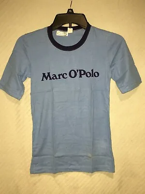 Vtg Marc O' Polo Cotton Blend Crew Neck Short Sleeve Blue Vintage T-Shirt Size S • £13.89