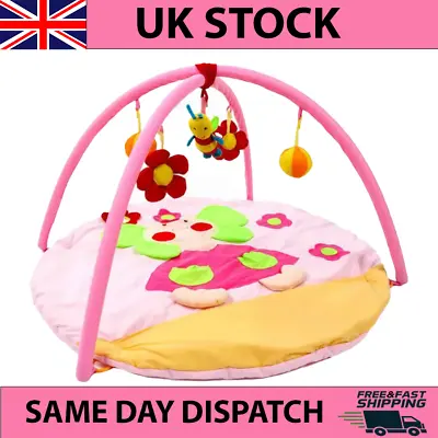 Baby Activity Play Gym Sensory Toys Playmat Cute Soft Activity Crawling Mat Pink • £25.99