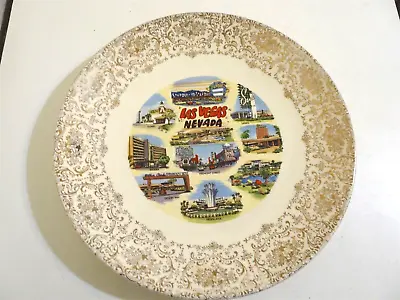 Vintage Las Vegas Ceramic Plate 10  Casinos Dunes Desert Inn Sands Tropicana • $10.99