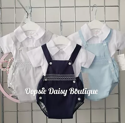 £22 • Buy Boys Dungaree Sets With Smocking Portuguese