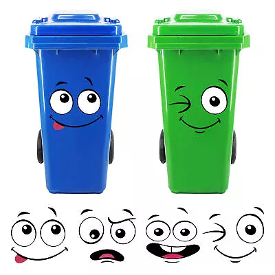 Wheelie Bin Sticker Furniture Kitchens Cartoon Expression Indoor Outdoor • $19.16