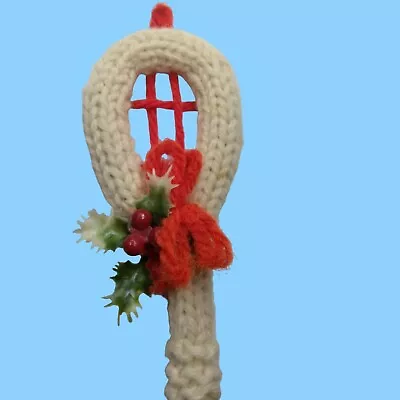 Tennis Racket Christmas Ornament Vintage Knitted Grannycore Handmade • $14.99