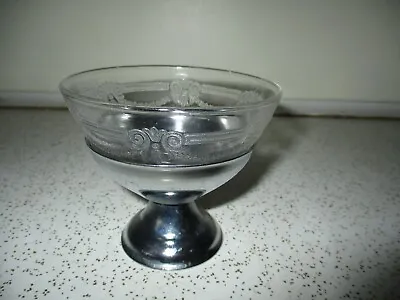 Vintage Glass Ice Cream Sundae Dish W/Metal Base • $4.99