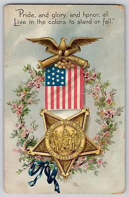 Memorial Day Decoration Day Series 107 TUCKS Patriotic Postcard ACW Medal 1910's • $6.85