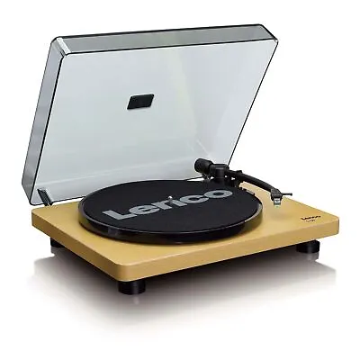 Retro Turntable Vinyl Record Player Set Stereo System Belt Drive Black Wood Deck • $249.95