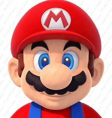 Super Mario Head EDIBLE Icing PRE-CUT Cake Topper 4 INCH / 5 INCH (WIDTH) • £6.99