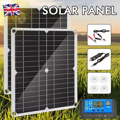 £22.59 • Buy Portable Solar Panel 12V 30-50W Car Van Boat Caravan Camper Battery Charger Kit