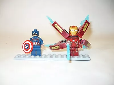 LEGO CAPTAIN AMERICA Shield Minifigure And IRON MAN Mark 50 • $20