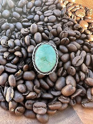 Vintage Style Mens Size 14 Sterling Silver Turquoise Ring • $120