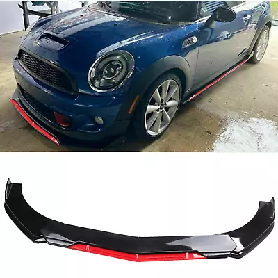 Glossy Black+Red Front Bumper Lip Spoiler Splitter For Mini Cooper Body Kit • $49.99