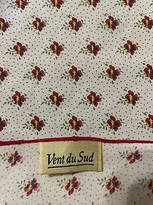 VENT DU SUD TABLECLOTH FRANCE RED YELLOW BLUE Rose Floral 66X92 Oval PERFECT • $45.99