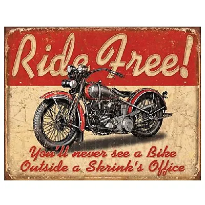 Ride Free Motorcycle Distressed Retro Vintage Harley Indian Metal Tin Sign New • $21.99