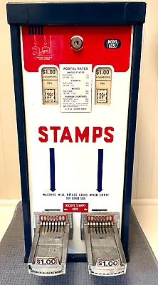 Vintage US Postage Stamp Machine Model GX5L W Dual Coin Slots Wall Mount ~ 21.5  • $144.99