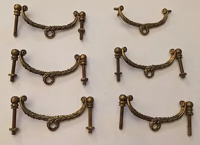 Vintage Cottagecore Victorian Brass Drawer Pulls Early 1800s Set Of (6) 3  • $42