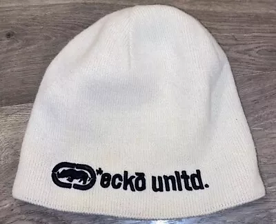 Ecko Unltd White Blk Reversible Gray Beanie Hats Knit Caps Beanie Hat Skull Cap • $18.81