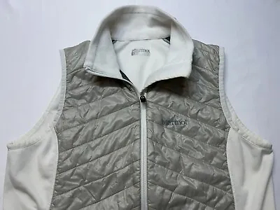 Marmot Polartec Fleece Vest Womens Size Large Ivory Platinum Full Zip • $29.74