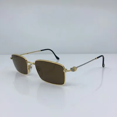 New Vintage FRED Lunettes Tropique Sunglasses C. Bicolore Gold 53-20mm France • $999.99