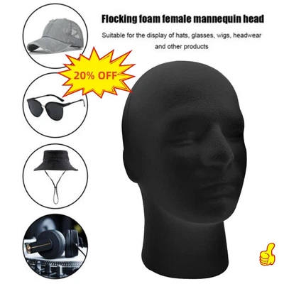 $6.50 • Buy Practical Model Hat Wig Glasses Male Foam Mannequin Head Display Stand Rack US