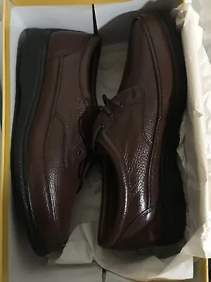 DB Extra Wide Leather Footwear Brown Size 8 Lace Up Men's Shoe In Original Box • £12.99