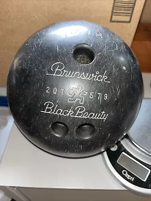 Vintage Brunswick Black Beauty Bowling Ball Drilled • $38.75